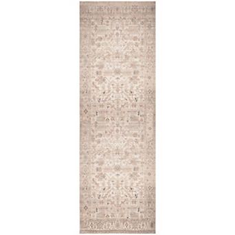 Nourison Vintage Washables Floral Distressed Non-Slip Indoor Area Rug