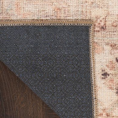 Nourison Vintage Washables Floral Distressed Non-Slip Indoor Area Rug