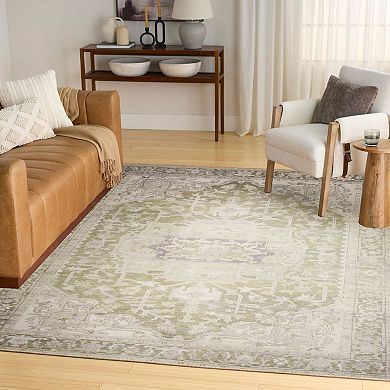 Nourison Vintage Washables Floral Persian Non-Slip Indoor Area Rug