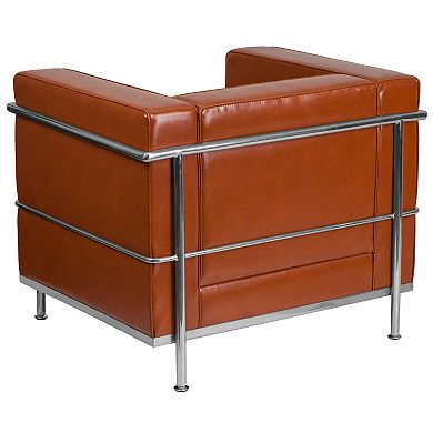 Flash Furniture Contemporary LeatherSoft Chair with Double Bar Encasing Frame