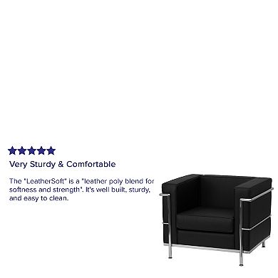 Flash Furniture Contemporary LeatherSoft Chair with Double Bar Encasing Frame