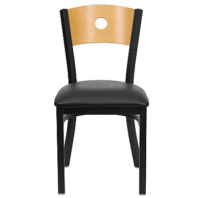Flash Furniture Wood Circle Back Metal Restaurant Chair