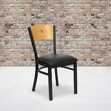 Flash Furniture Wood Circle Back Metal Restaurant Chair
