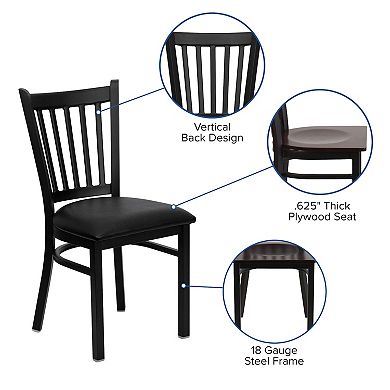 Vertical Back Metal Restaurant Chair