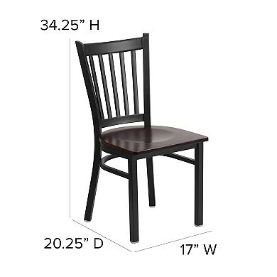 Vertical Back Metal Restaurant Chair