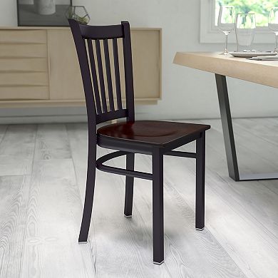 Vertical Back Metal Restaurant Chair