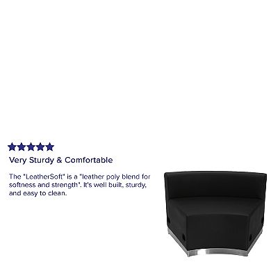 Flash Furniture LeatherSoft Concave Chair with Brushed Stainless Steel Base