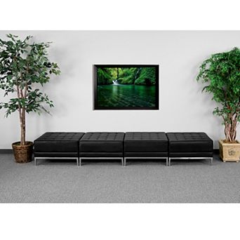 Flash Furniture LeatherSoft Backless Four Seat Bench w/Integrated Stainless Steel Legs