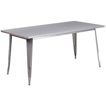 Flash Furniture 31.5" x 63" Rectangular Metal Indoor-Outdoor Table - Industrial Table