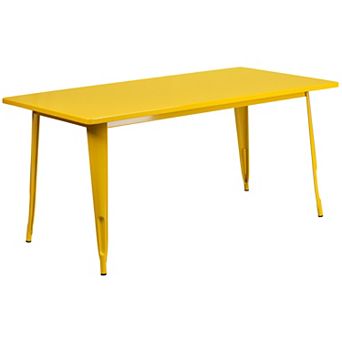 Flash Furniture 31.5" x 63" Rectangular Metal Indoor-Outdoor Table - Industrial Table