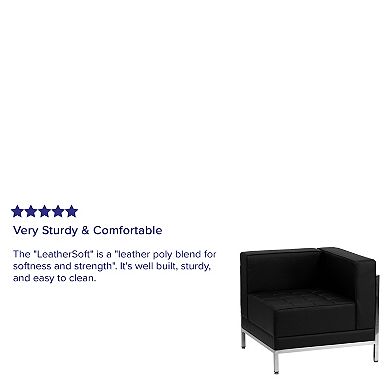 Flash Furniture LeatherSoft Modular Right Corner Chair with Quilted Tufted Seat