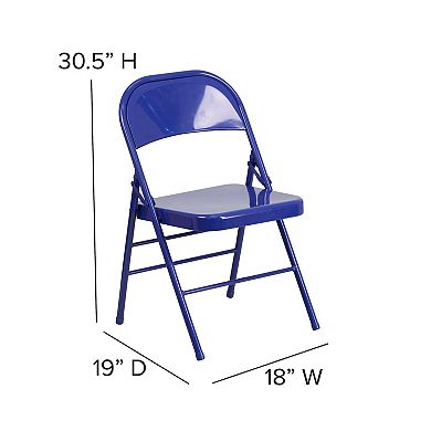 Flash Furniture 2 Pack Triple Braced & Double Hinged Folding Chair