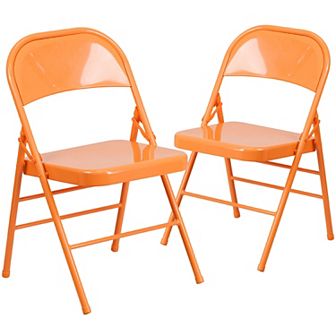 Flash Furniture 2 Pack Triple Braced & Double Hinged Folding Chair
