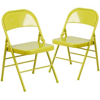 Flash Furniture 2 Pack Triple Braced & Double Hinged Folding Chair