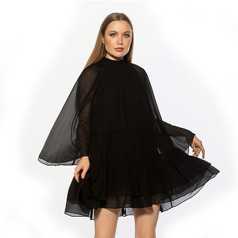 Женские платья ALEXIA Women's ALEXIA ADMOR Mockneck Long Sleeve Ruffle Mini Shift Dress