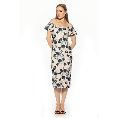 Women's ALEXIA ADMOR Winston Off The Shoulder Flutter Sleeve Sheath Dress