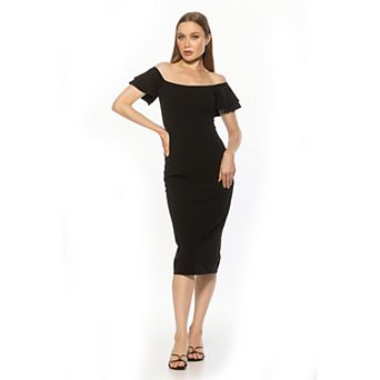 Women's ALEXIA ADMOR Winston Off The Shoulder Flutter Sleeve Sheath Dress