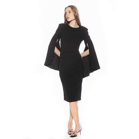 Женские платья ALEXIA Women's ALEXIA ADMOR Draped Midi Dress with Crewneck