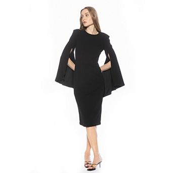 Women's ALEXIA ADMOR Draped Midi Dress with Crewneck