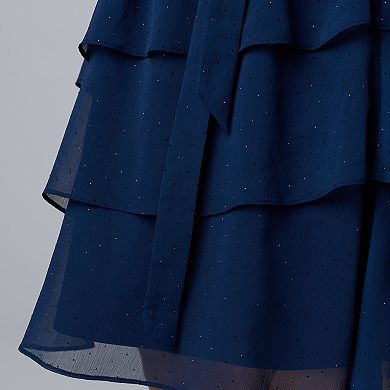 Plus Size Simply Vera Vera Wang Short Ruffle Dress