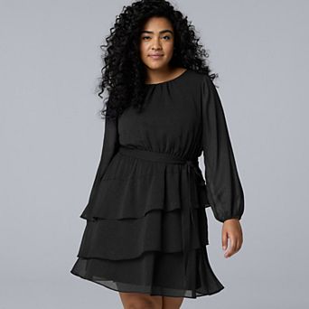 Plus Size Simply Vera Vera Wang MiniRuffle Dress