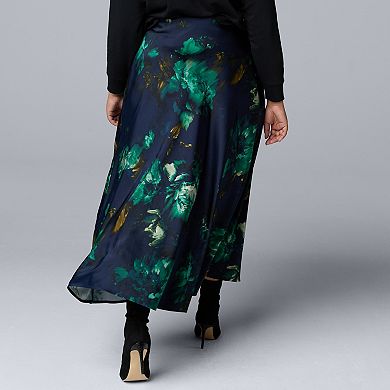 Plus Size Simply Vera Vera Wang Bias Cut A-Line Skirt
