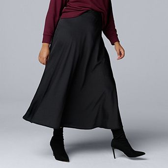 Plus Size Simply Vera Vera Wang Bias Cut A-Line Skirt