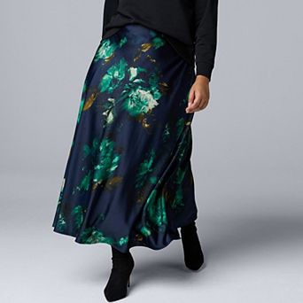 Plus Size Simply Vera Vera Wang Bias Cut A-Line Skirt