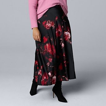 Plus Size Simply Vera Vera Wang Bias Cut A-Line Skirt