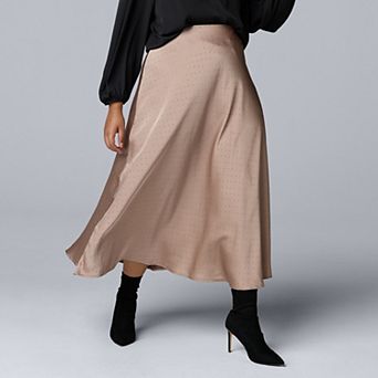 Plus Size Simply Vera Vera Wang Bias Cut A-Line Skirt