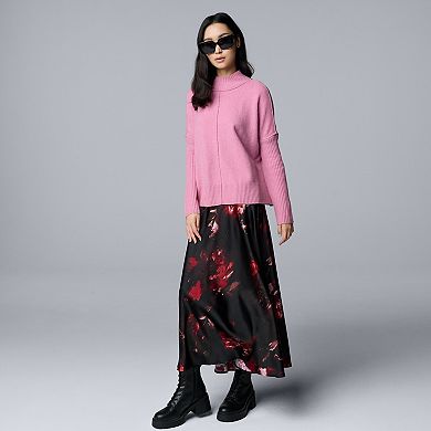 Petite Simply Vera Vera Wang Bias Cut A-Line Skirt