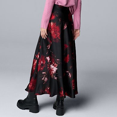 Petite Simply Vera Vera Wang Bias Cut A-Line Skirt