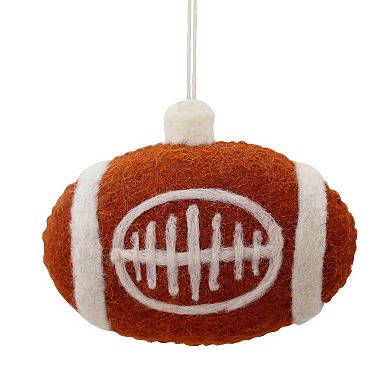 St. Nicholas Square Wool Football Christmas Ornament