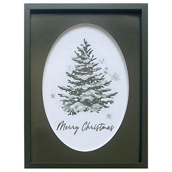 Watercolor Christmas Tree Framed Wall Art
