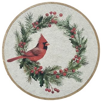 Cardinal Wreath Circle Framed Wall Art