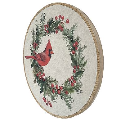 Cardinal Wreath Circle Framed Wall Art