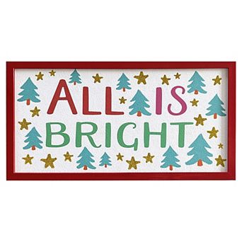 All is Bright Holiday Framed Wall Art