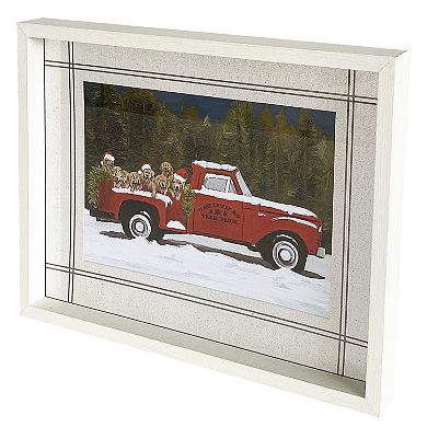 Holiday Dogs in Truck Framed Wall Art