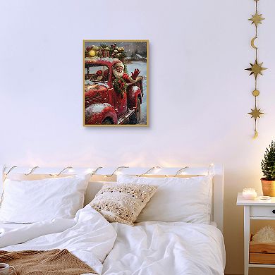 Santa Waving from Truck Holiday Wall Art