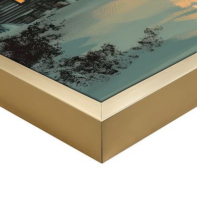 Full Moon Christmas Framed Winter Scene Wall Art