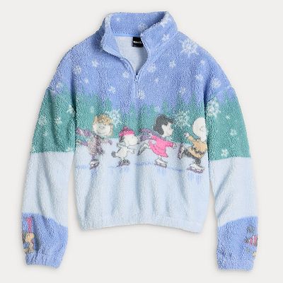 Juniors' Long Sleeve 1/4 Zip Pullover Graphic Pullover