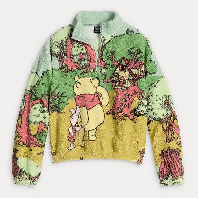 Juniors' Winnie The Pooh Long Sleeve 1/4 Zip Pullover