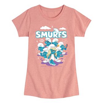 Girls 7-16 Smurfs Group Logo Graphic Tee