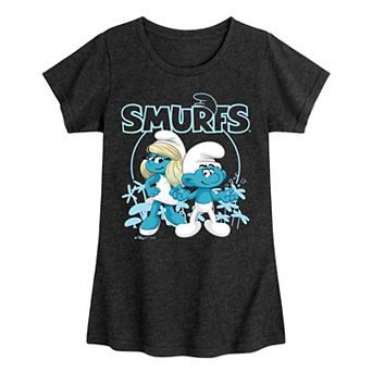 Girls 7-16 Smurfs Smurfette & No Name Short Sleeve Tee