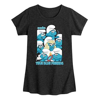 Girls 7-16 Smurfs True Blue Friends Short Sleeve Graphic Tee