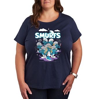 Plus Size Smurfs Group Logo Graphic Tee