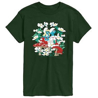 Men's Smurfs Flowers & Mushrooms Graphic Tee