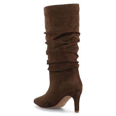 Journee Sonnet Women's Stiletto Heel Slouchy Knee-High Boots In Regular, Wide, & Extra Wide Calf