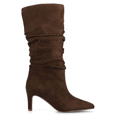 Journee Sonnet Women's Stiletto Heel Slouchy Knee-High Boots In Regular, Wide, & Extra Wide Calf