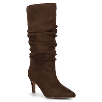 Journee Sonnet Women's Stiletto Heel Slouchy Knee-High Boots In Regular, Wide, & Extra Wide Calf